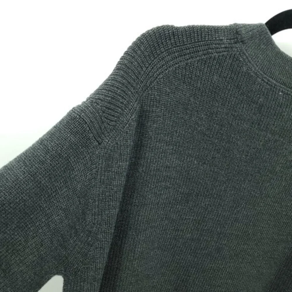 Lululemon Merino Wool-Blend Ribbed Crewneck Sweater 8 Heathered Black